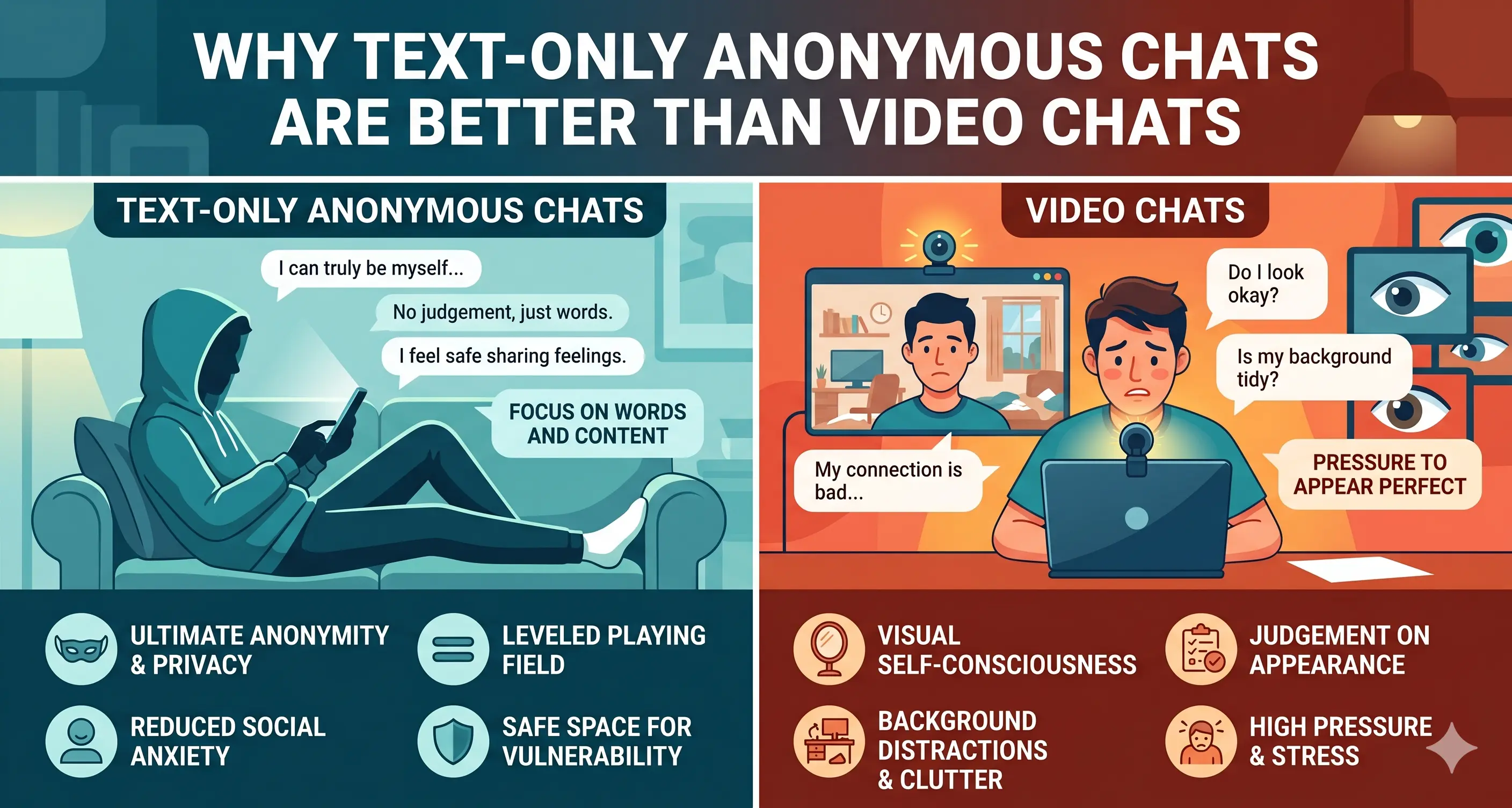 Why Text-Only Anonymous Chats are Better Than Video Chats